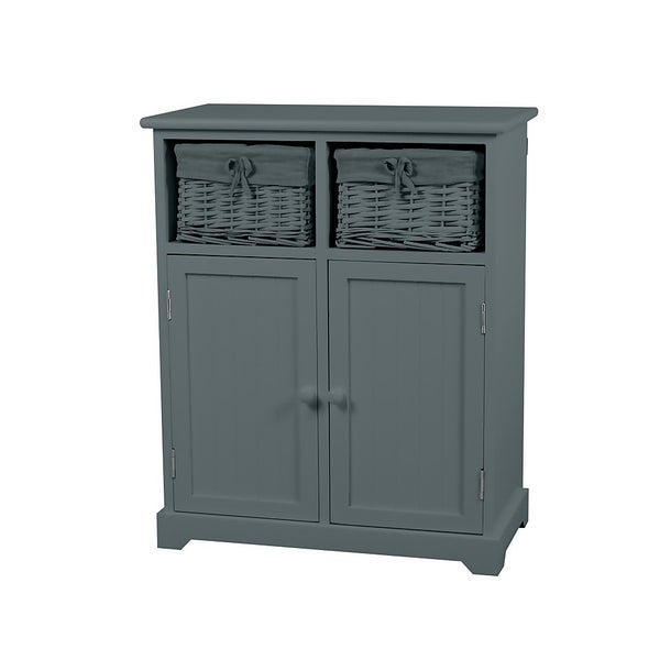 Offer Homebase Wood Classic Grey Bathroom Storage Unit