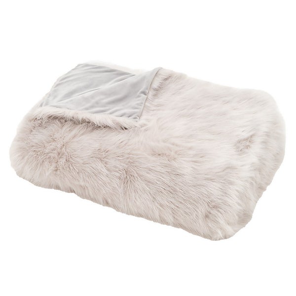 Offer Homebase Faux Fur Throw 125x160cm Silver Homebase