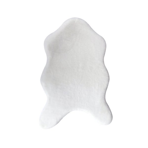 Luxury Soft Faux Fur Shaped Rug Ivory Homebase