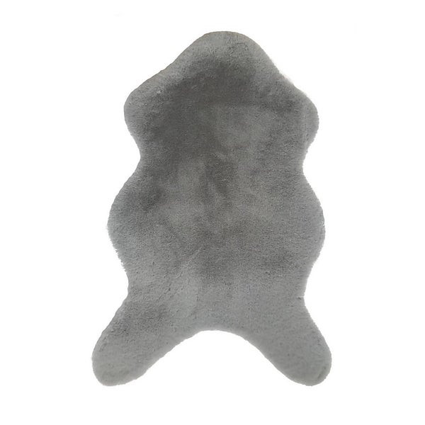 Luxury Soft Faux Fur Shaped Rug Vapour Homebase