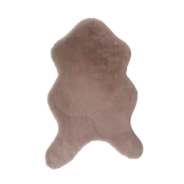 Luxury Soft Faux Fur Shaped Rug Blush Homebase