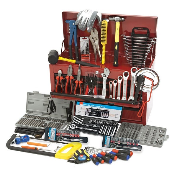 Hilka 270 Piece Tool Kit and Heavy Duty Tool Storage Chest Homebase