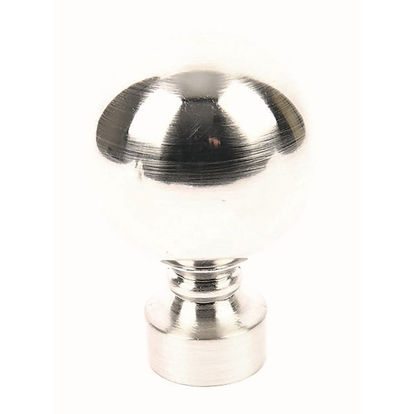 Solid Orb Finial Brushed Silver Homebase