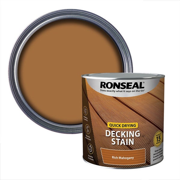 Ronseal Quick Drying Decking Stain Rich Mahogany 2.5L Homebase
