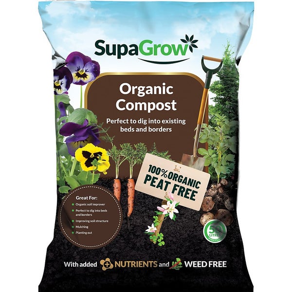 Offer Homebase Organic Peat Free Compost SupaGrow Peat