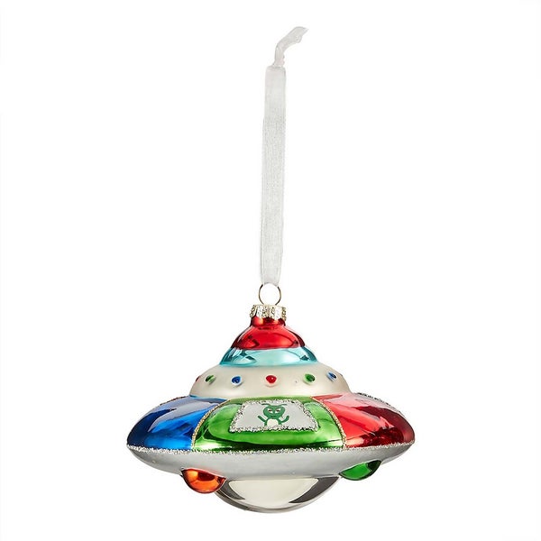 Glass UFO Hanging Christmas Tree Decoration Homebase