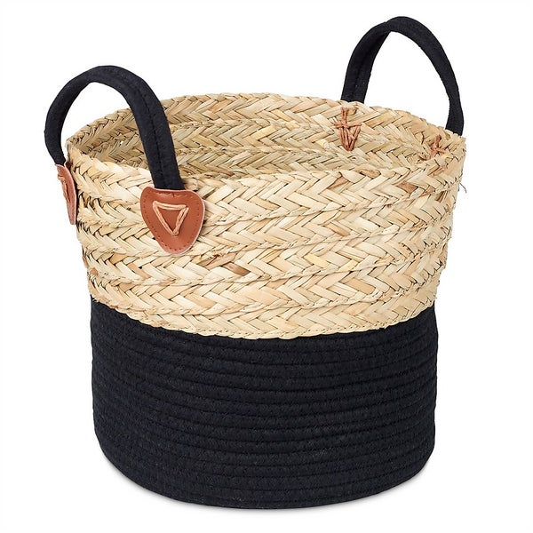 Medium Rope Storage Basket Black Base Homebase