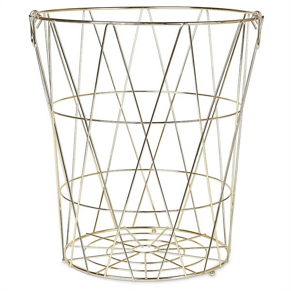 Tall Gold Storage Basket Homebase