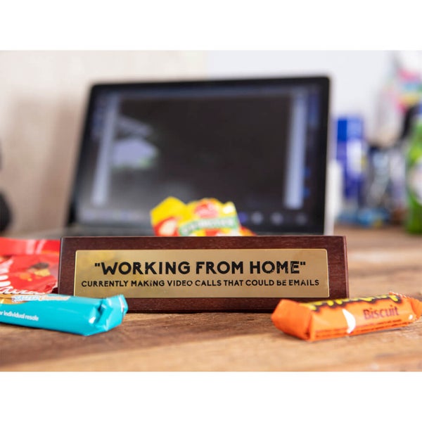 Wooden Desk Sign - Working From Home - IWOOT UK