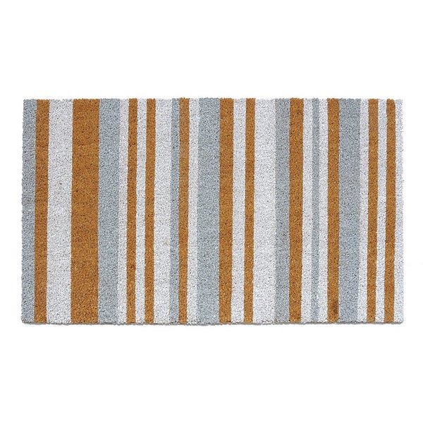 Grey & White Coir Doormat 45x75cm Homebase