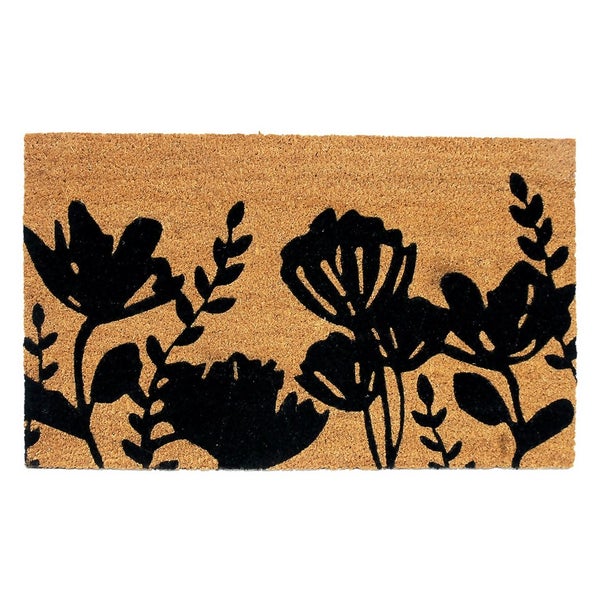 Floral Coir Doormat 45x75cm Homebase