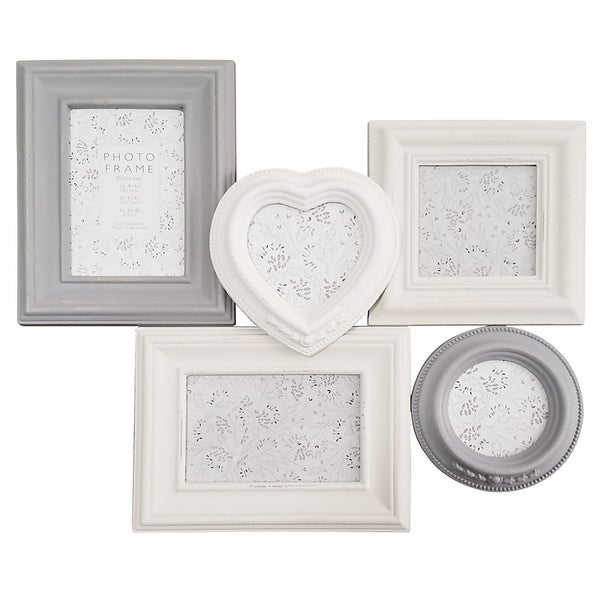 Vintage Multi Aperture Frame Grey & White Homebase