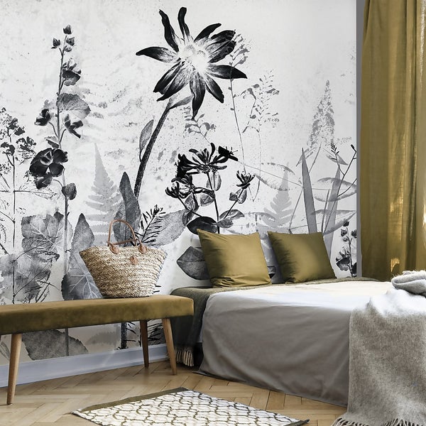 Flower Press Sketch Wall Mural Homebase