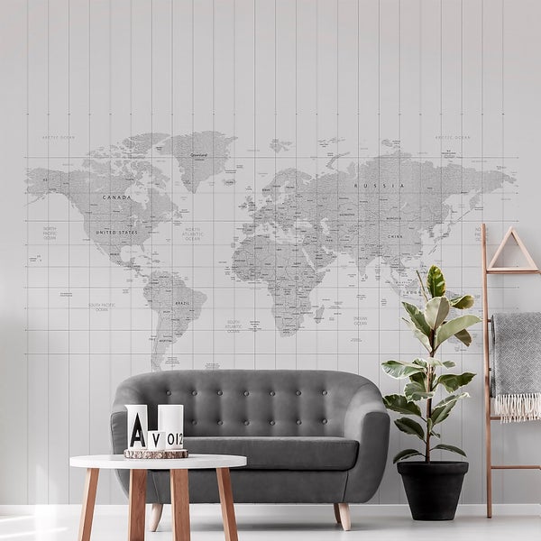 Map Of The World Wall Mural Homebase