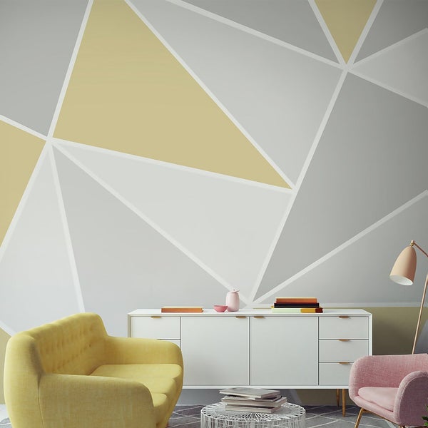 Trinity Geo Yellow Wall Mural Homebase