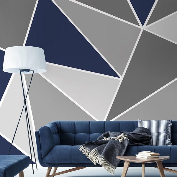 Trinity Geo Navy Wall Mural Homebase