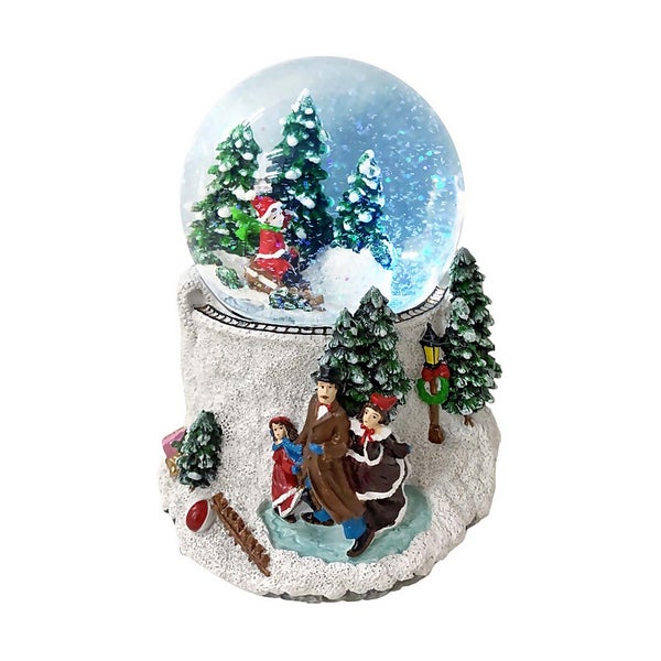 Light Up Musical Christmas Santa Snow Globe Battery Operated