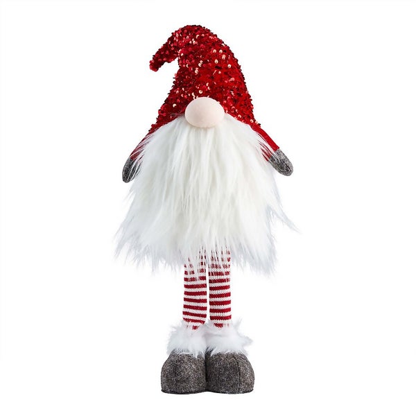 Standing Red Gonk in Sequin Hat Christmas Decoration - 64cm