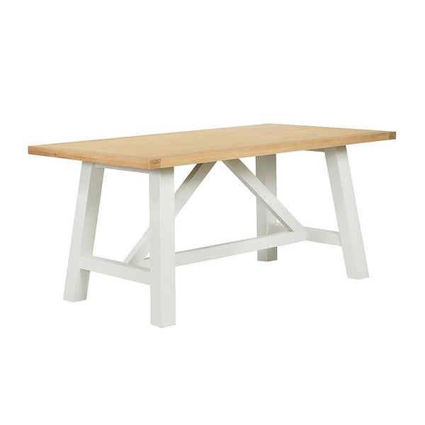 Ashstead Dining Table Oak & Ivory Homebase