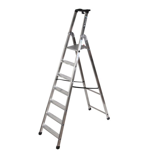Quadra Platform Step Ladder 7 Tread Homebase