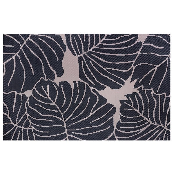 Homebase Outdoor Mat Grey Leaf 120 X 180cm Homebase
