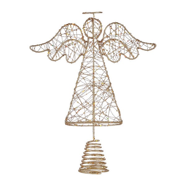 Gold Glitter Angel Christmas Tree Topper Homebase