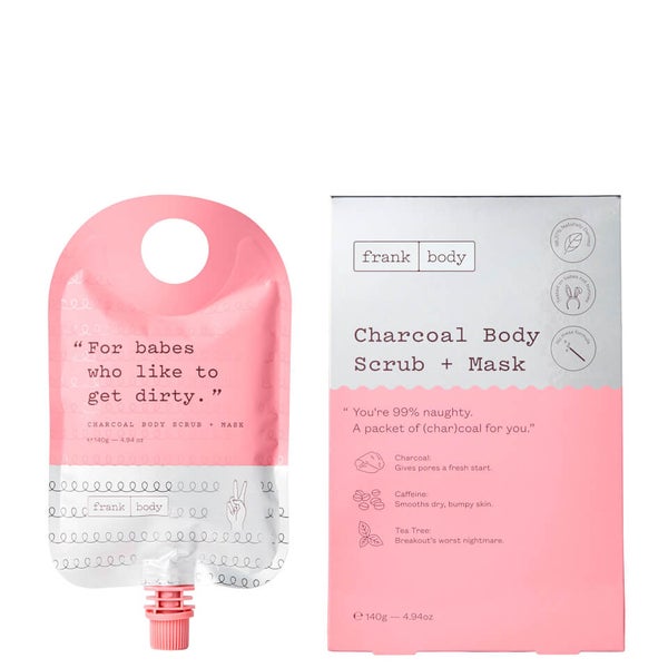 frank body Charcoal Body Scrub and Mask 140g Cult Beauty