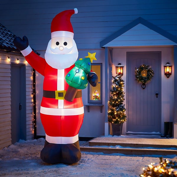 10ft Santa with Christmas Tree Inflatable | Homebase