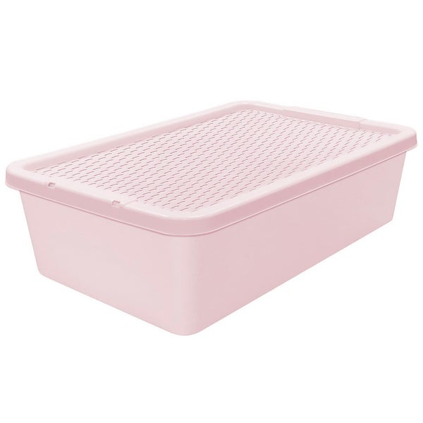 32L Rattan Storage Box Blush Homebase