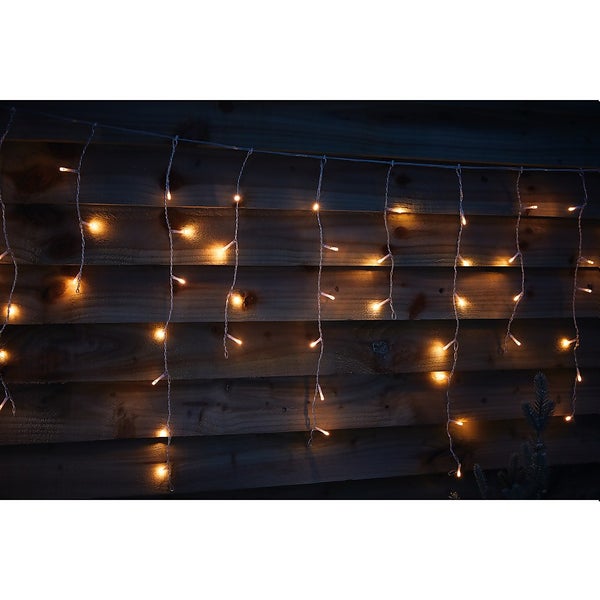 720 LED Timer Icicle String Christmas Lights Warm White Homebase