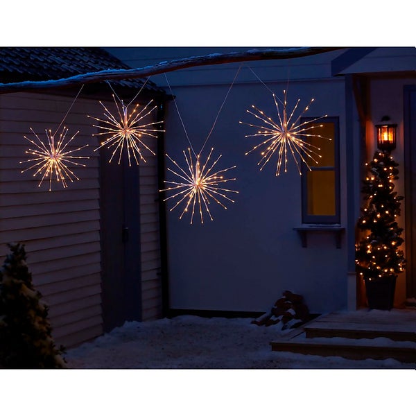 White North Star LED Outdoor Christmas String Lights Set of 4 Homebase
