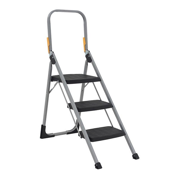 Rhino 3 Tread Professional Stair Ladder with High Handrail Homebase