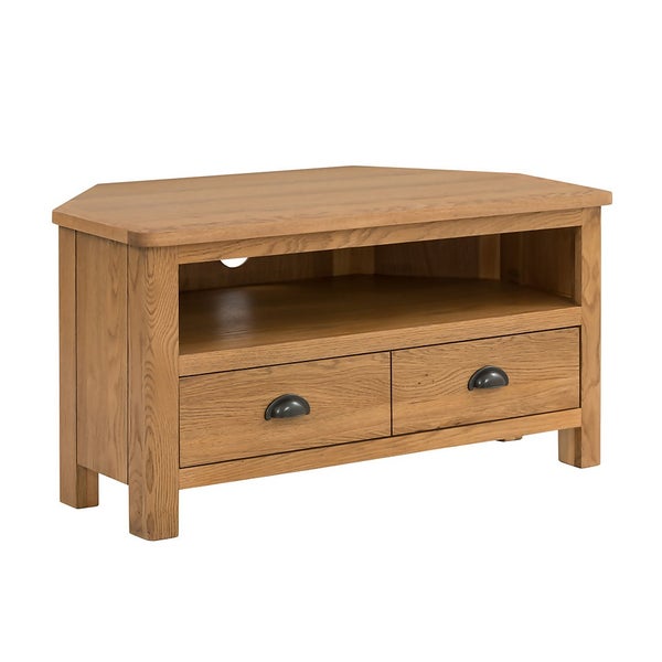 Norbury Corner TV Stand Oak Homebase