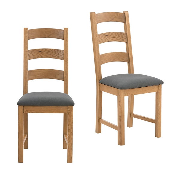 Norbury Dining Chair Set of 2 Oak Homebase