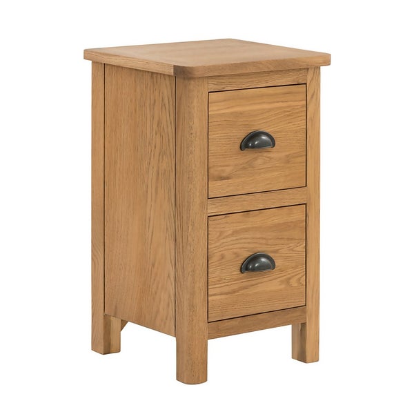 Norbury 2 Drawer Bedside Table Oak Homebase