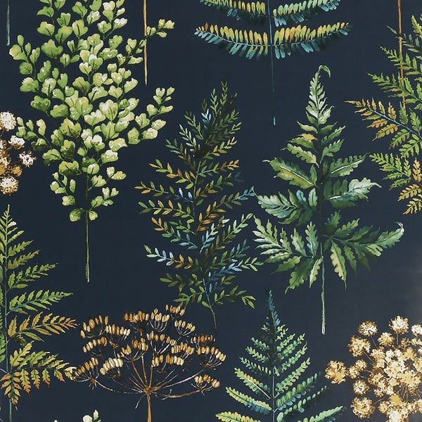 House Beautiful Botanical Bliss Navy Wallpaper Homebase
