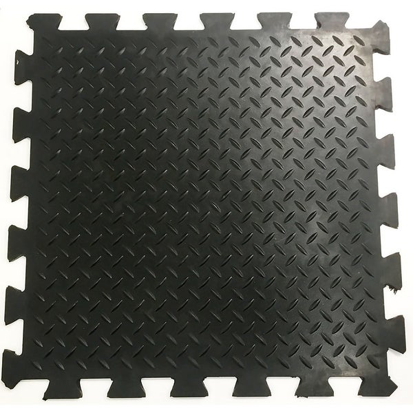 6mm Aluminium Effect Rubber Mat 50x50cm Homebase