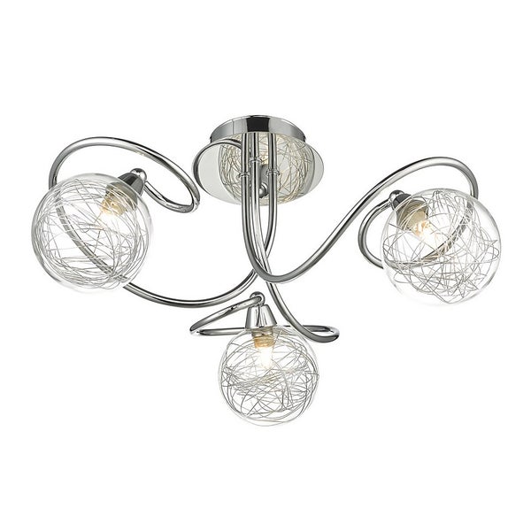 Lola 3 Light Semi Flush Ceiling Light Fitting Homebase