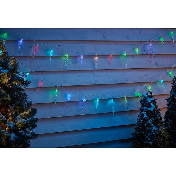36 Icicle Digital Christmas String Lights Homebase