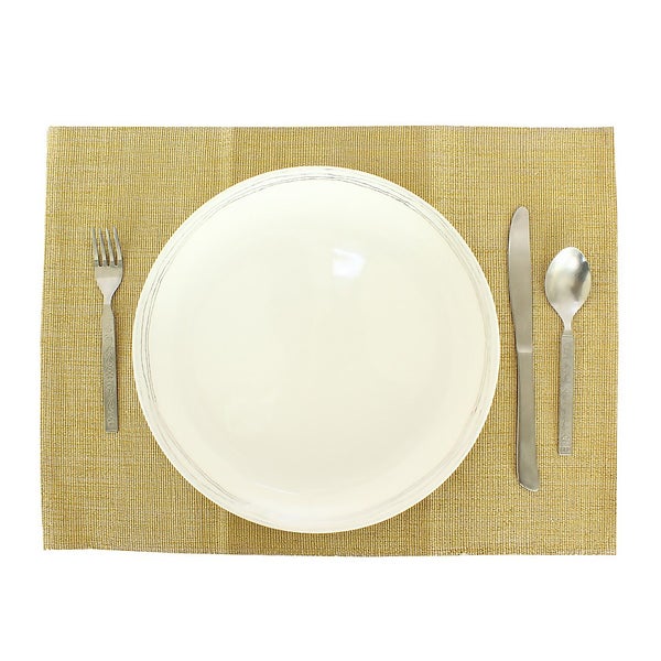 Gold Luxe Ribbed Placemats - 2 Pack | Homebase