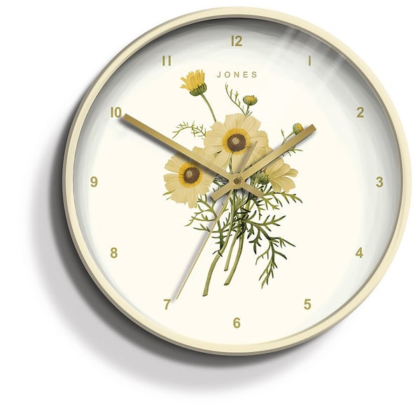 Jones Botanical Daisy Clock Cream Homebase