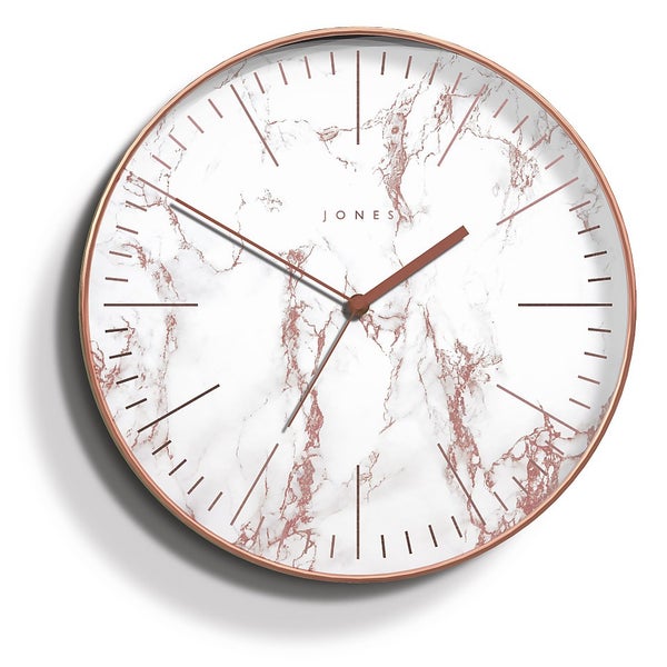 Jones Marble Wall Clock Rose Gold Homebase