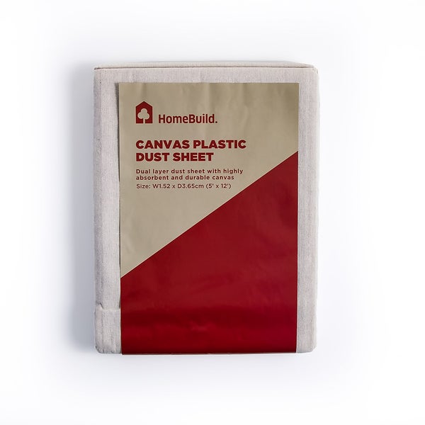 Homebuild Canvas Plastic Drop Sheet 5 x 12m Homebase