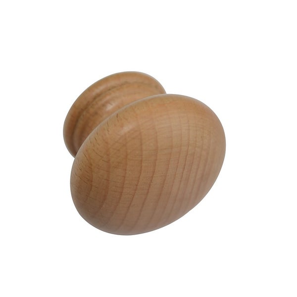 Large 96mm Varnished Beech Wooden Knob 2 Pack Homebase