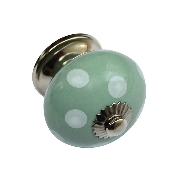 Polka 40mm Ceramic 2 Pack Knobs Mint Homebase