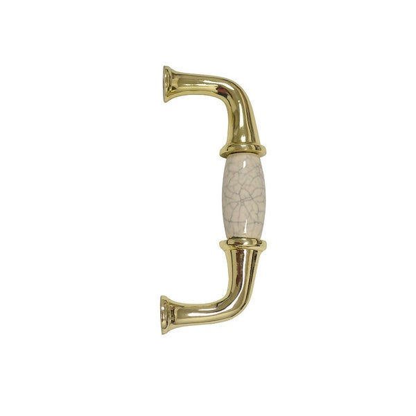 Pitville 35mm Zinc Polished Brass & Ceramic Pull Handle Homebase