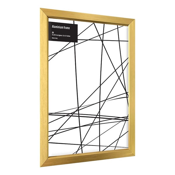 Aluminium Photo Frame A4 Gold Homebase