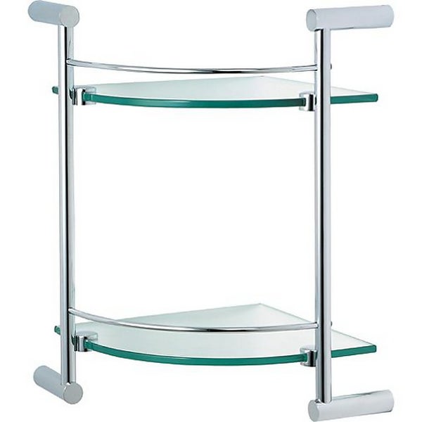 MINIMALIST 2 TIER GLASS CORNER SHELF Homebase