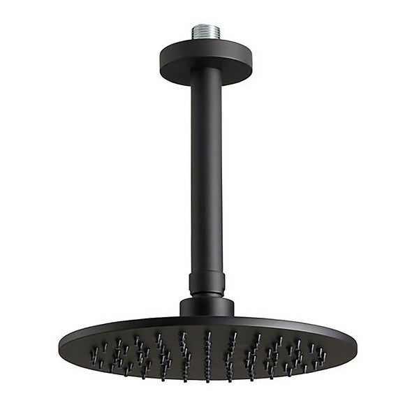 Bathstore Noir 200mm Shower Head (with ceiling arm) Homebase