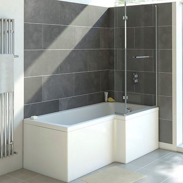 Bathstore Lena Right Hand Shower Bath with Screen 1700 x 850mm Homebase